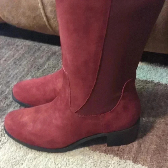 Marc Fischer dark red suede incept women's boots - Picture 8 of 11